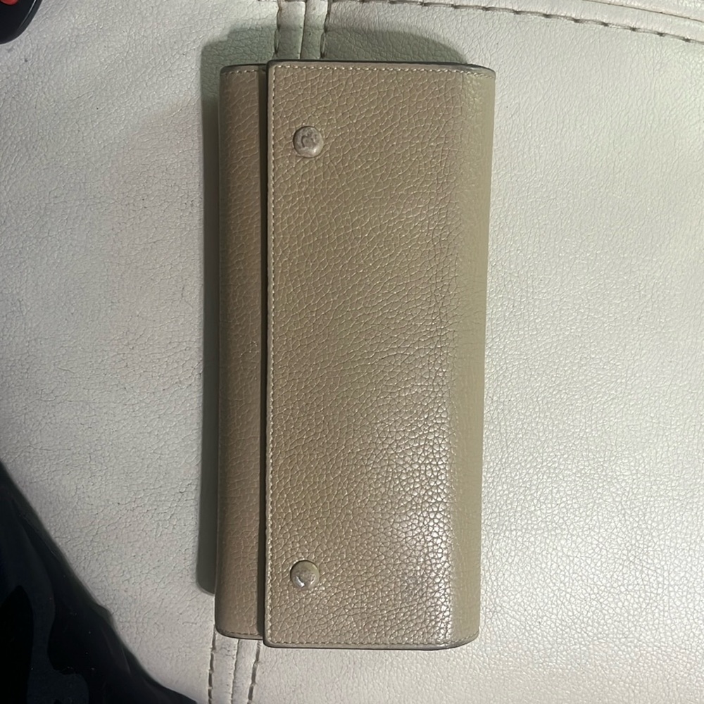 Celine Large Flap Continental Long Double Snap Trifold Wallet Grained Calfskin